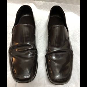 Prada Dark Brown Leather loafers /slip ons sz 8